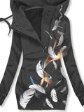 Women's Feather Art Casual Sweatjacken