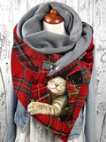 Cat print casual scarves and shawls