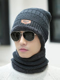 Winter Knitted Fleece Warm Neck Hat Scarf