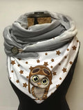 Women's Casual Art Pilot Owl Wrap Scarf