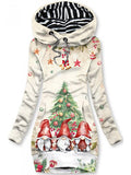 Women's Winter Santa Print Casual Hoodie