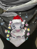 Fleece I Want A Hippo For Christmas Casual Print Scarf