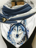 Wolf Print Casual Scarf and Shawl