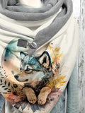 Wolf Casual Print Scarf