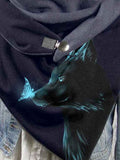 Winter Wolf Warm Triangle Scarf