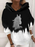 Women's Horse Art Print Casual Sweatshirt