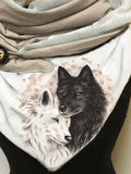 Wolf print scarf and shawl