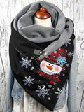 Christmas Snowman Print Cozy Warm Scarf