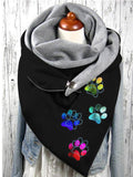 Autumn And Winter Colorful Animal Paw Print Casual Scarf And Shawl