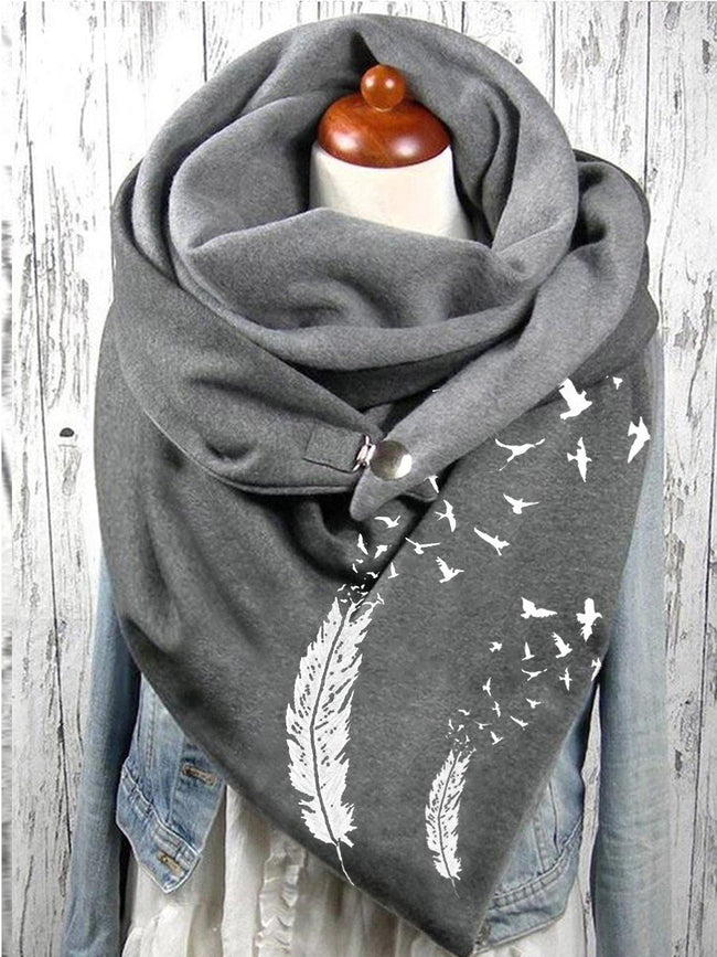 Casual feather pattern scarves and shawls