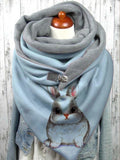 Ladies Rabbit Print Cozy Warm Scarf