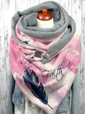 Women's Feather Print Casual Wrap Scarf