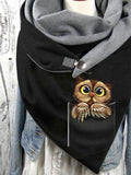 Owl print casual scarf and shawl