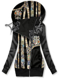 Women's Art Owl Print Casual Track Jacket