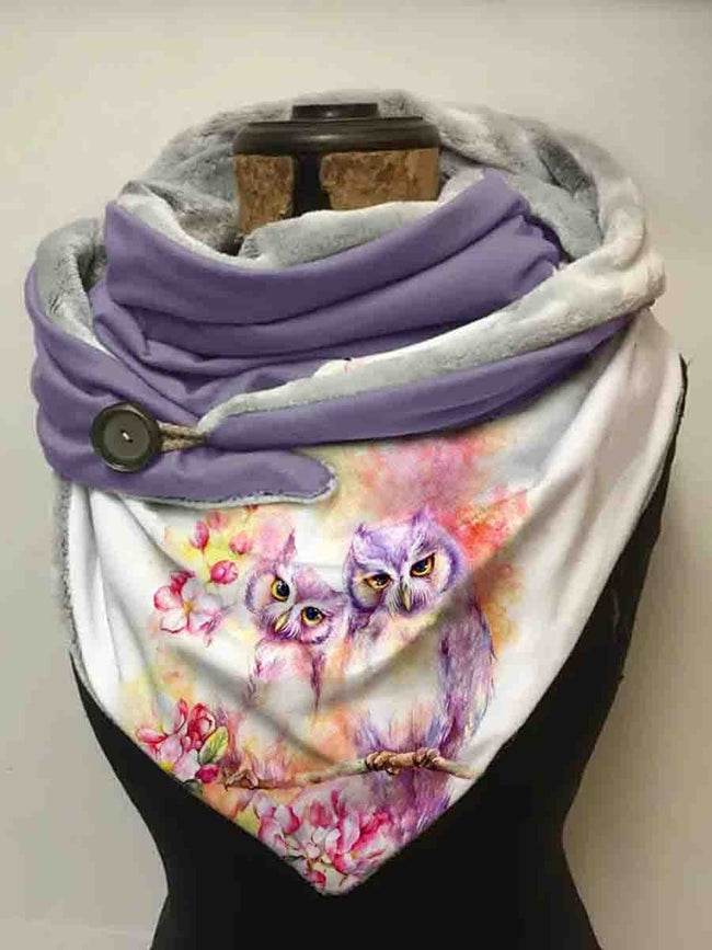 Women's Owl Art Casual Wrap Scarf