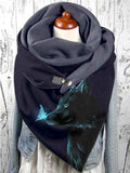 Winter Wolf Warm Triangle Scarf