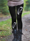 Women's Feather Print Casual Leggings