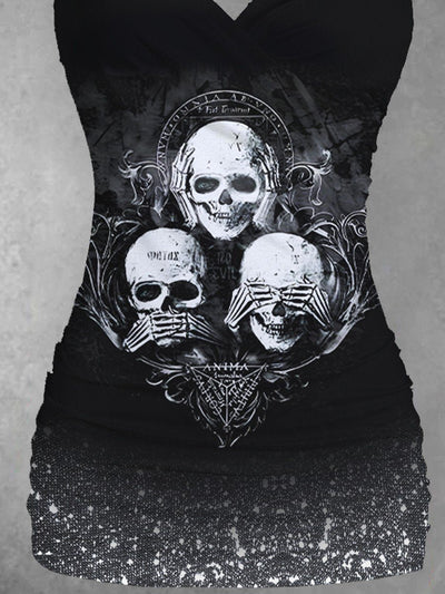 Women's Punk Skull Casual Print Tank Top