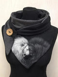 Lion Two Tone Art Print Casual Scarf