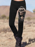 Punk Skull Printed Slim Fit Pants