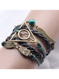 Deathly Hallows Vintage Leather Strap Bracelet Various Owl Wing Bracelets Snitch