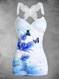 Women's Vintage Butterfly Print Art Tank Top