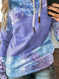 Women's Casual Floral Colorblock Casual Hoodie