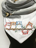 Owl Print Casual Scarf and Shawl