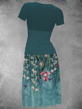 Women's Floral Color Block Art Maxi Dress