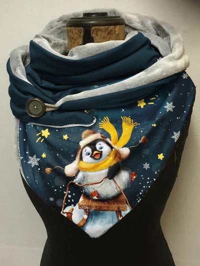 Winter Sled Penguins Casual Scarf and Shawl