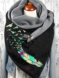Feather Print Cozy Thermal Scarf