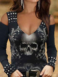 Women's Vintage Punk Skull Long Sleeve T-Shirt