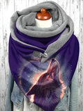 Wolf Art Fleece Casual Scarf