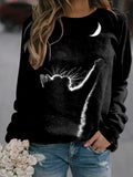 Women's Vintage Cat Pattern Casual Sweatshirt