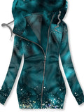 Women's Winter Art Print Casual Sweatjacke