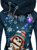 Women's Owl Casual Hooded Sweatjacken