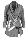 Women's Feather Art Print Sweatshirt Top