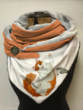 Autumn And Winter Cute Cat Illustration Casual Scarf and Shawl