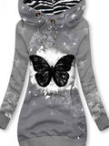 Women's Butterflies Dandelion Art Print Sweatjacke