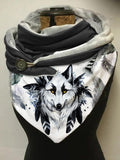 Wolf Feather Art Fleece Casual Scarf