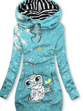 Women's Winter Owl Art Print Casual Sweatshirt