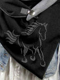 Women's Simple Horse Print Sweatjacke