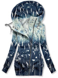 Women's Floral Bloom Art Print Sweatjacke