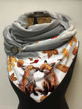 Autumn And Winter Cute Watercolor Fox Kiss Art Animal Print Plush Shawl Scarf