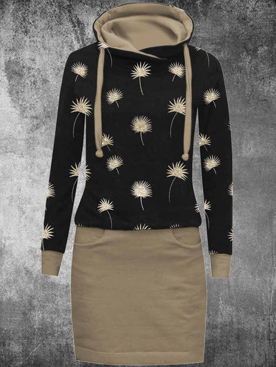 Women's Dandelion Casual Print Sweatshirt Dress