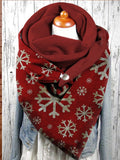 Christmas Snowflake Print Cozy Warm Scarf