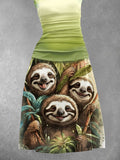 Women's Sloth Forest Artistic Maxi Dress