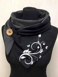 Women's Simple Flower Silhouette Print Casual Wrap Scarf