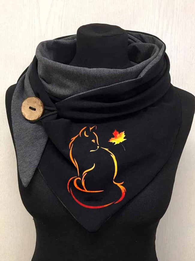 Women's Cat Art Casual Wrap Scarf