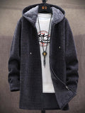 Men's Plush Thick Sweater Loose Knitted Sweater Long-Sleeved Sweater Coat Cardigan